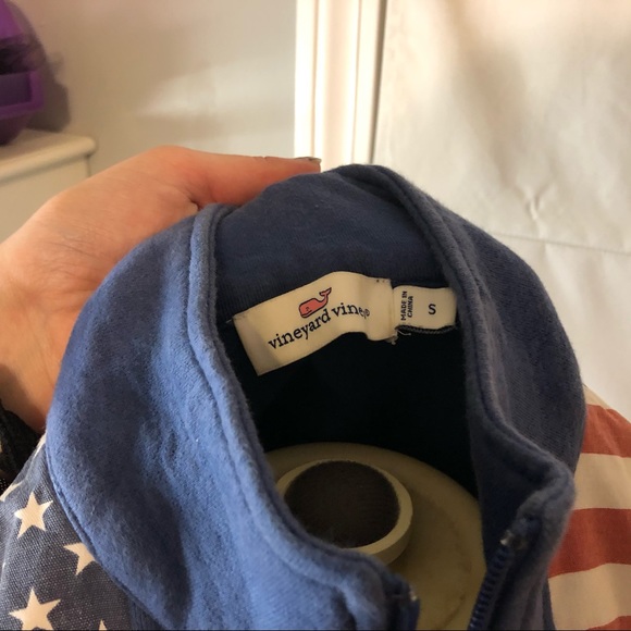 Vineyard Vines American Flag Shepshirt Quarter Zip - Picture 6 of 8